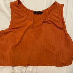 Orange cropped tank top